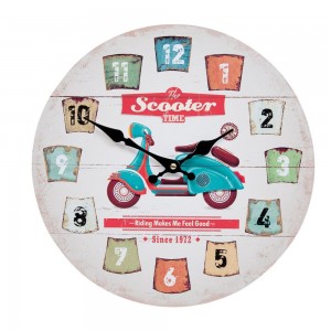 Ceas "Scooter Time" Ø 33x3 cm, Clayre & Eef Ceas "Scooter Time" Ø 33x3 cm, Clayre & Eef