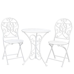 Set mobilier gradina/terasa, masuta si 2 scaune, French Style, Clayre & Eef Set mobilier gradina/terasa, masuta si 2 scaune, French Style, Clayre & Eef
