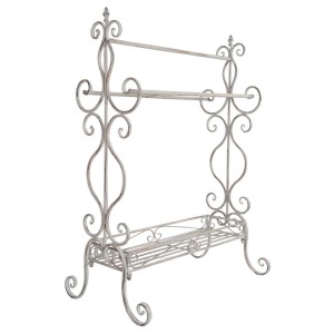 Suport prosoape alb antichizat 65x40x93cm, Clayre & Eef Suport prosoape alb antichizat 65x40x93cm, Clayre & Eef