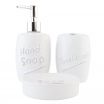 Set de baie 3 piese "White Hand Soap", Clayre & Eef
