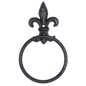 Suport de prosoape rustic "Fleur de lis" 11*3*13 cm, Clayre & Eef Suport de prosoape rustic "Fleur de lis" 11*3*13 cm, Clayre & Eef