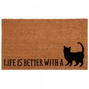 Covoras de intrare "Life is Better" 75x45 cm, Clayre & Eef Covoras de intrare "Life is Better" 75x45 cm, Clayre & Eef