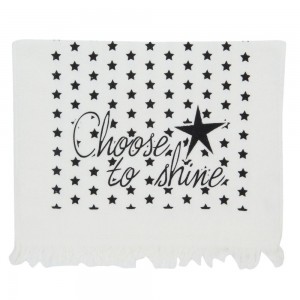 Prosop de bucatarie flausat "Choose to Shine" 40x66 cm, Clayre & Eef Prosop de bucatarie flausat "Choose to Shine" 40x66 cm, Clayre & Eef