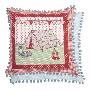 Fata de perna cu broderie "Holiday" 40x40 cm, Clayre & Eef Fata de perna cu broderie "Holiday" 40x40 cm, Clayre & Eef