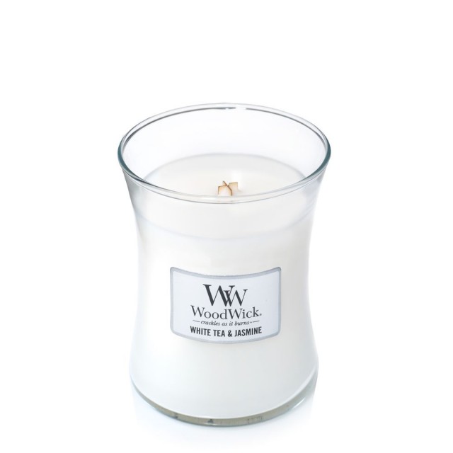 Lumanare Parfumata Borcan Mediu White Tea & Jasmine, WoodWick®