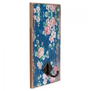 Cuier decorativ "Flowers" cu o agatatoare 10*5*20 cm, Clayre & Eef Cuier decorativ "Flowers" cu o agatatoare 10*5*20 cm, Clayre & Eef