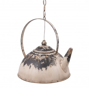 Lustra din metal in forma de ceainic "Vintage Teapot" 34x30x34cm, 1x E14 / Max 25W, Clayre & Eef Lustra din metal in forma de ceainic "Vintage Teapot" 34x30x34cm, 1x E14 / Max 25W, Clayre & Eef