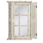 Oglinda cu obloane decorative "Rustic Window" 46x71cm, lemn alb, Clayre&Eef