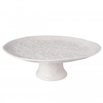 Platou pentru tort din ceramica alba cu picior – Ø 33 cm