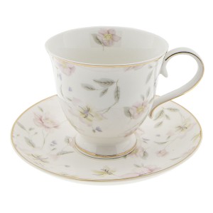 Ceasca cu farfurie "Tuberose", Clayre & Eef  Ceasca cu farfurie "Tuberose", Clayre & Eef