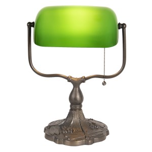 Lampa de birou "Classic Green" 27x20x36 cm E27/max 1x60W, Clayre & Eef Lampa de birou "Classic Green" 27x20x36 cm E27/max 1x60W, Clayre & Eef