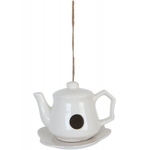 Casuta decorativa pentru pasari "Teapot" 17*15*12 cm, Clayre&Eef