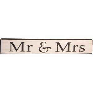Decoratiune de agatat "Mr&Mrs" 60*10*2 cm, Clayre&Eef Decoratiune de agatat "Mr&Mrs" 60*10*2 cm, Clayre&Eef