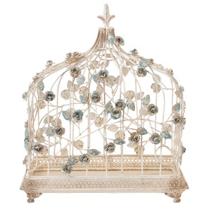 Colivie decorativa cu efect antichizat 42x21x50 cm, Clayre & Eef Colivie decorativa cu efect antichizat 42x21x50 cm, Clayre & Eef