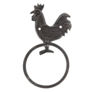 Suport de prosoape cu inel "Rooster", Clayre&Eef Suport de prosoape cu inel "Rooster", Clayre&Eef
