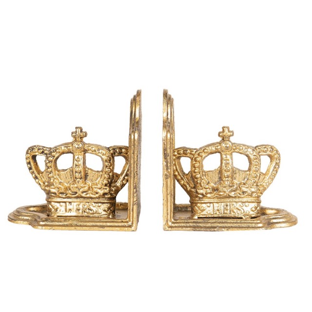 Set 2 opritoare aurii pentru carti  "Crowns", Clayre & Eef