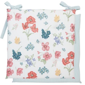 Perna pentru scaun cu umplutura din spuma "Field Flowers" 40x40 cm, Clayre & Eef Perna pentru scaun cu umplutura din spuma "Field Flowers" 40x40 cm, Clayre & Eef