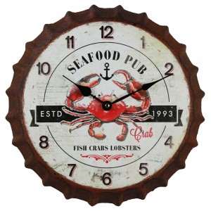 Ceas "Seafood Pub" Ø 35*4.5 cm, Clayre & Eef Ceas "Seafood Pub" Ø 35*4.5 cm, Clayre & Eef