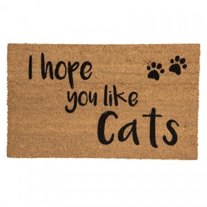 Covoras de intrare "Love Cats" 75x45 cm, Clayre & Eef Covoras de intrare "Love Cats" 75x45 cm, Clayre & Eef