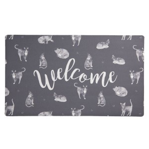 Covoras de intrare "Cats all Over" 74x44 cm, Clayre & Eef Covoras de intrare "Cats all Over" 74x44 cm, Clayre & Eef