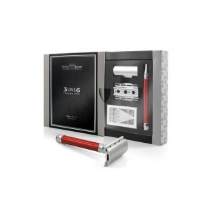 Edwin Jagger Aparat de barbierit clasic, DESSGA1BL 3ONE6 Stainless Steel Red Edwin Jagger Aparat de barbierit clasic, DESSGA1BL 3ONE6 Stainless Steel Red