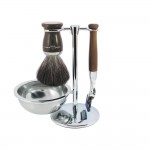Edwin Jagger Set de barbierit 4 piese Fusion ProGlide Light Horn S21M722CRFB -  Aparat Gillette Fusion ProGlide, Pamatuf Sintetic, Bol si Suport Cromat