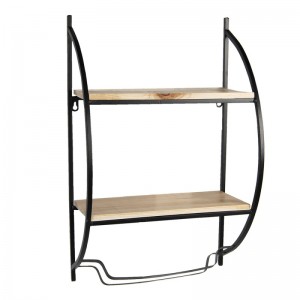 Suport de perete cu 2 rafturi 40*20*63 cm, Clayre & Eef Suport de perete cu 2 rafturi 40*20*63 cm, Clayre & Eef