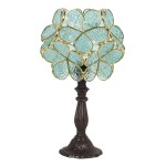 Lampa Tiffany 21*21*38 cm E14/max 1*25W - Green, Clayre & Eef