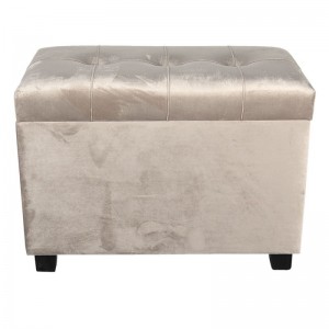 Taburet cu spatiu pentru depozitare bej 50X34X33 cm, Clayre&Eef Taburet cu spatiu pentru depozitare bej 50X34X33 cm, Clayre&Eef