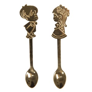 Set lingutite decorative aurii "Boy & Girl" 2x12 cm, Clayre&Eef