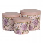 Set cutii decorative (3) Ø 20*17 / Ø 17*15 / Ø 14*13 cm, Clayre&Eef