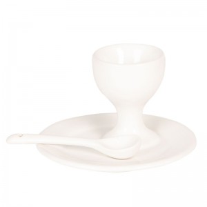 Suport pentru ou fiert, cu lingura Ø 12*7 cm, Clayre&Eef Suport pentru ou fiert, cu lingura Ø 12*7 cm, Clayre&Eef