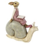 Decoratiune Paste "The Rabbit and The Snail " 15*8*16cm, Clayre&Eef