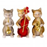 Decoratiune "Singing Cats" (3x) 14x6x10 cm, Clayre&Eef