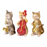 Decoratiune "Singing Cats" (3x) 14x6x10 cm, Clayre&Eef