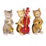 Decoratiune "Singing Cats" (3x) 14x6x10 cm, Clayre&Eef