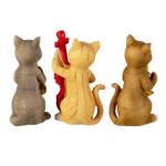 Decoratiune "Singing Cats" (3x) 14x6x10 cm, Clayre&Eef