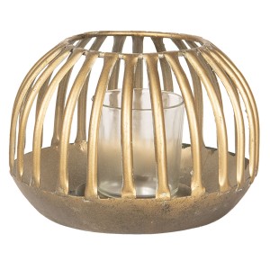 Felinar decorativ auriu Golden Lines 15*10 cm, Clayre & Eef