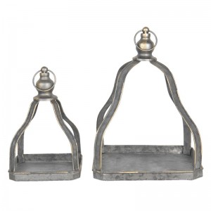 Set suport suspendat pentru ghivece (2) 23x23x32 / 15x15x23 cm, Clayre&Eef