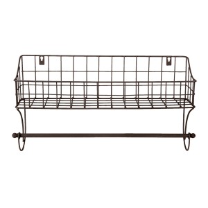 Suport prosoape cu spatiu pentru depozitare 44*12*25 cm, Clayre & Eef Suport prosoape cu spatiu pentru depozitare 44*12*25 cm, Clayre & Eef