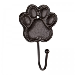 Cuier cu 1 agatatoare "Paw Print" 8*5*13 cm, Clayre&Eef Cuier cu 1 agatatoare "Paw Print" 8*5*13 cm, Clayre&Eef