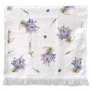 Prosop de bucatarie, 100% bumbac, lavanda, "Lavender Garden" 40*66 cm, Clayre&Eef