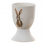 Suport din ceramica pt ou fiert "Rustic Easter Bunny" Ø 4*6 cm, Clayre&Eef
