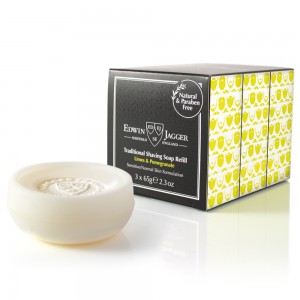 Edwin Jagger Set 3 sapunuri pentru barbierit 3 x 65g, Limes & Pomegranate Edwin Jagger Set 3 sapunuri pentru barbierit 3 x 65g, Limes & Pomegranate