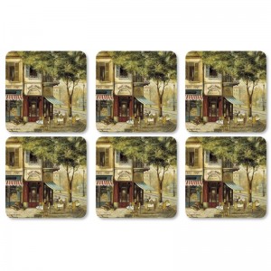 PIMPERNEL Parisian Scenes Set 6 Coasters 10.5 x 10.5cm PIMPERNEL Parisian Scenes Set 6 Coasters 10.5 x 10.5cm