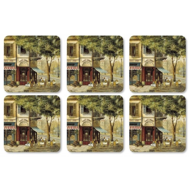 Pimpernel PARISIAN SCENES Set 6 Coasters 10.5 x 10.5cm