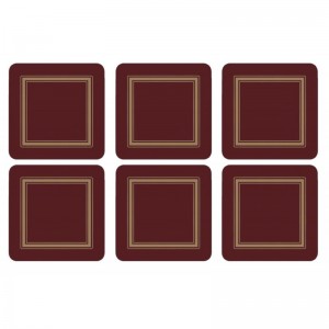 PIMPERNEL Classic Burgundy Set 6 Coasters 10.5 x 10.5cm PIMPERNEL Classic Burgundy Set 6 Coasters 10.5 x 10.5cm
