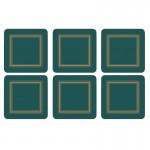 Pimpernel CLASSIC EMERALD Set 6 Coasters 10.5 x 10.5cm