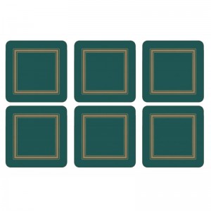 Pimpernel CLASSIC EMERALD Set 6 Coasters 10.5 x 10.5cm Pimpernel CLASSIC EMERALD Set 6 Coasters 10.5 x 10.5cm