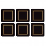 Pimpernel CLASSIC BLACK Set 6 Coasters 10.5 x 10.5cm
